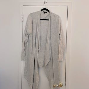 light gray cardigan from banana republic